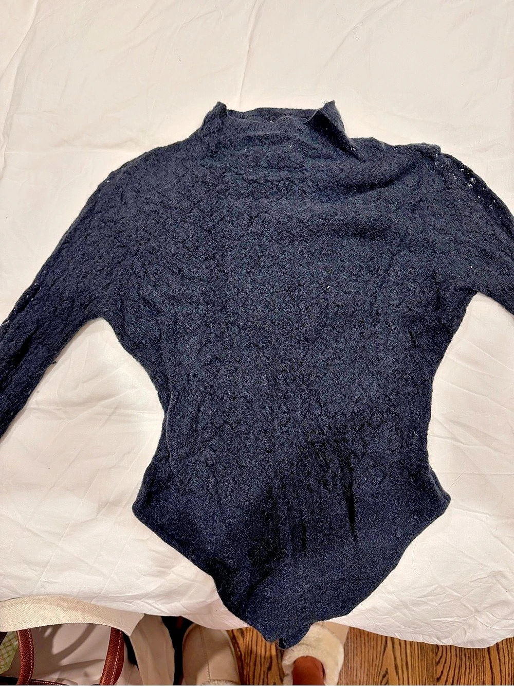 Black Knit Long Sleeve Bodysuit